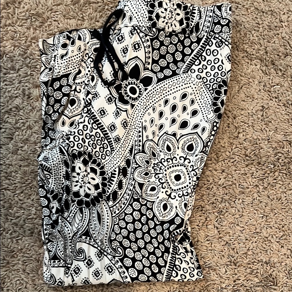Black and White Paisley Pants